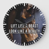 獣のように持ち上げ、美しいのように見える – トレーニング ラージ壁時計 (正面)