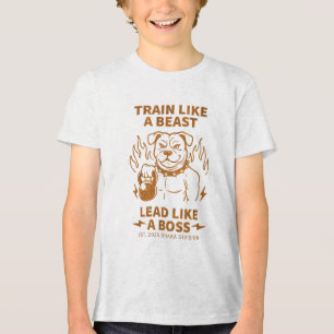 獣のように訓練しなさい。リードのようにボス トライブレンドTシャツ