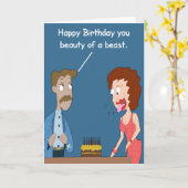 獣のバースデー・カードの美しい カード (黄色い花)