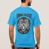 獣の力を受け入れタイガージャングルを支配野生の精神 Tシャツ (裏面)