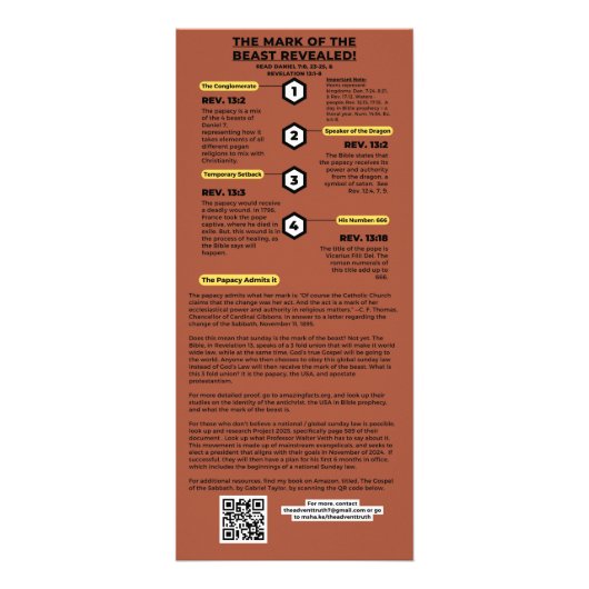 獣の反キリストと印 ラックカード (裏面)