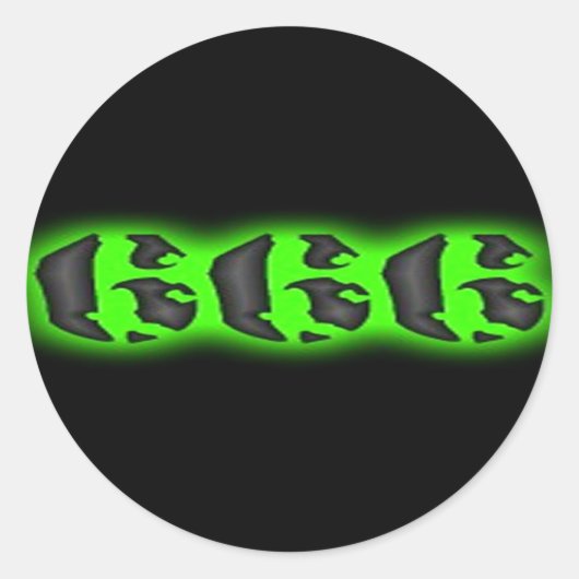 獣の悪の印 |ハロウィーン666 ラウンドシール (正面)