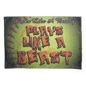 獣のFastpitchのソフトボールのような演劇 枕カバー (正面)