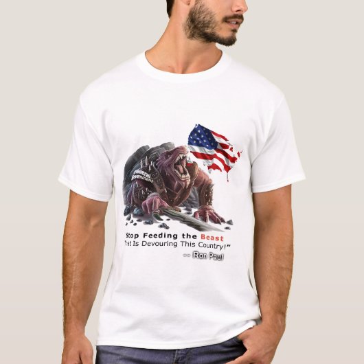 獣のTシャツを食べ物を与えることを止めて下さい Tシャツ (正面)