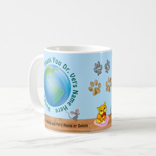 獣パーソナライズされた医の雌獣医大 コーヒーマグカップ (正面左)