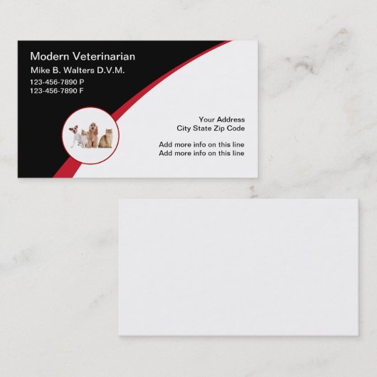 獣モダン医ロゴの紋章名刺 名刺 (正面/裏面)