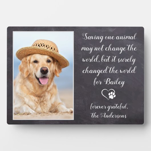 獣医ありがとう犬ペット写真の獣医 フォトプラーク (正面)