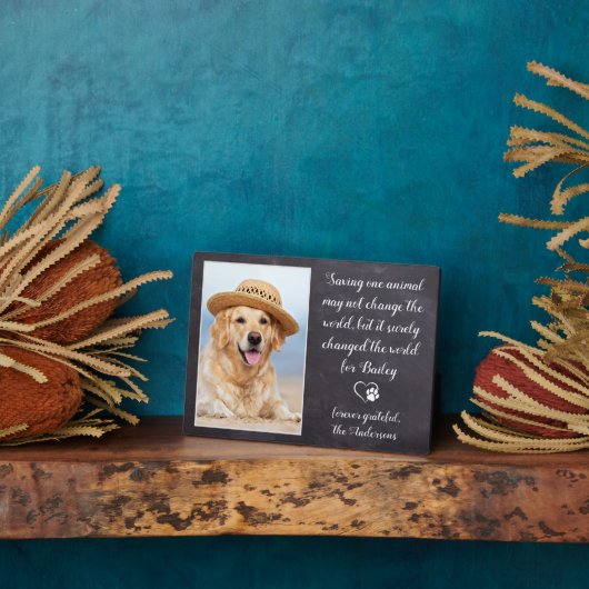 獣医ありがとう犬ペット写真の獣医 フォトプラーク (側面)