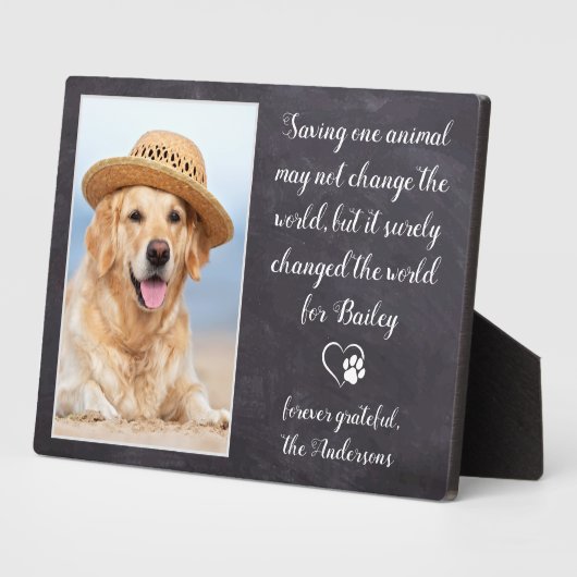 獣医ありがとう犬ペット写真の獣医 フォトプラーク (側面)