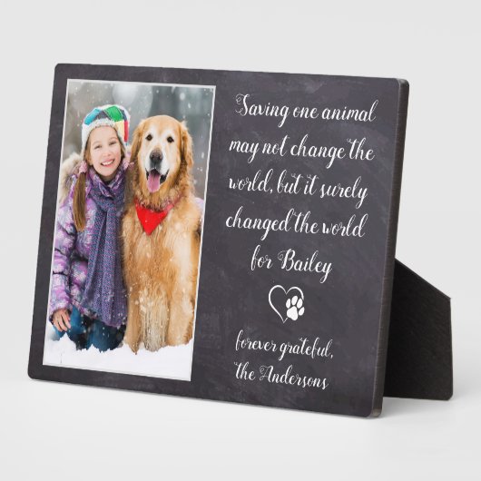 獣医ありがとう獣医ドッグペットの写真 フォトプラーク (側面)