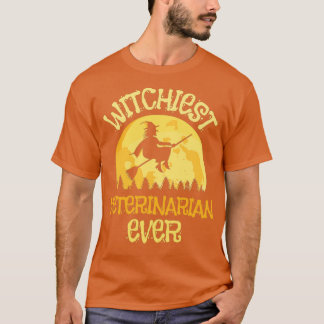 獣医おもしろい魔女ハロウィンユーモア Tシャツ