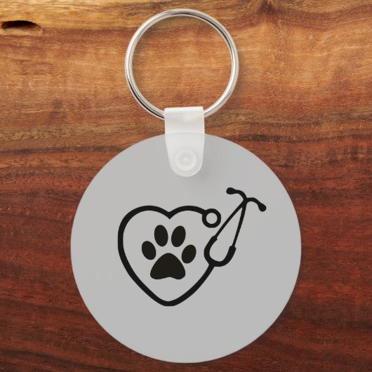 獣医がポープリントキーチェーンギフトを聞く キーホルダー (正面)