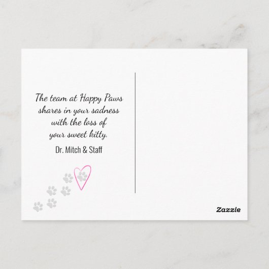 獣医さんからのグレー猫ペットロス ポストカード (裏面)