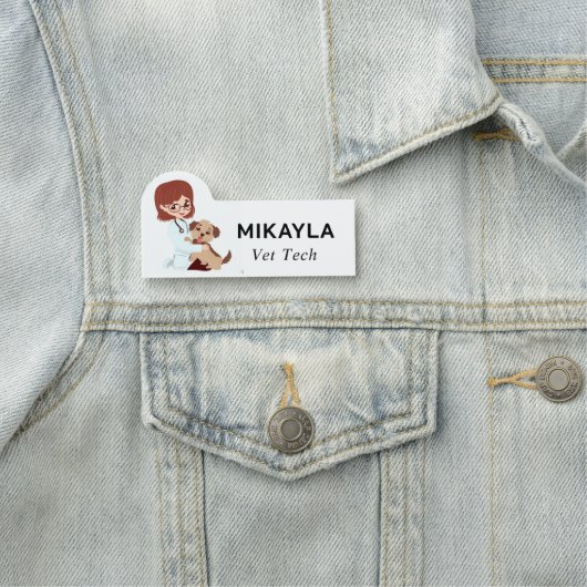 獣医さんとお可愛い子犬 名札 (インサイチュ)