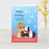 獣医さんとペットの幸せな休日 カード (黄色い花)