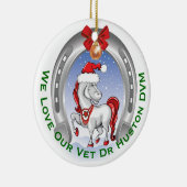 獣医さんへのかわいい馬のクリスマスプレゼント セラミックオーナメント (右)