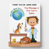 獣医さんへの感謝の言葉をパーソナライズされた。 フォトプラーク (正面)