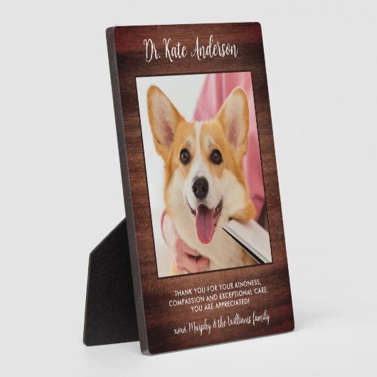 獣医さんペットカスタムドッグの写真あり素朴 フォトプラーク (側面)