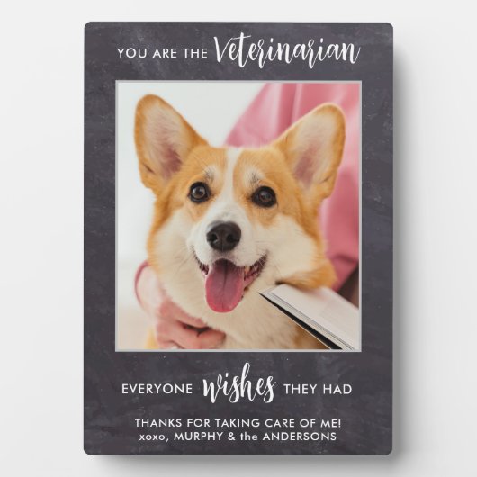 獣医さんペットパーソナライズされたドッグ写真ありがとう フォトプラーク (正面)