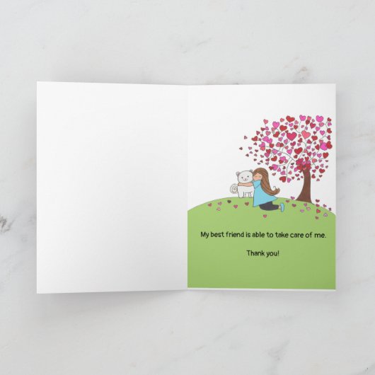 獣医さん – グリーティングカードを畳んでくれてありがとう カード (内部)