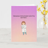 獣医さん – グリーティングカードを畳んでくれてありがとう カード (黄色い花)