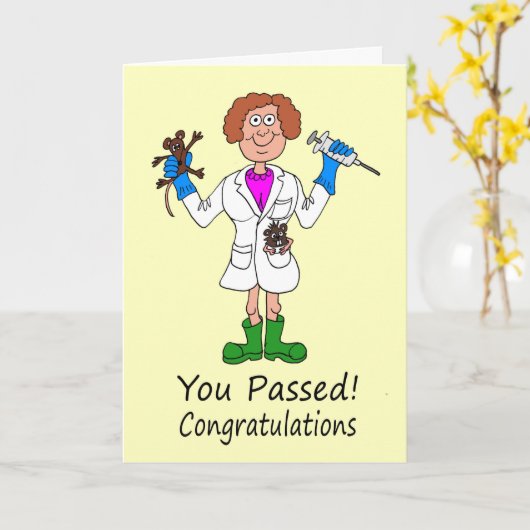 獣医として修飾されるようになることのお祝い カード (黄色い花)