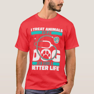 獣医と犬の友達の女の子 Tシャツ