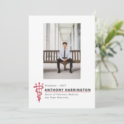 獣医による卒業式ブラックレッド発表 案内状 (スタンド正面)