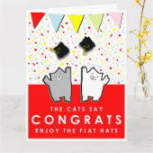 獣医による卒業 カード (黄色い花)