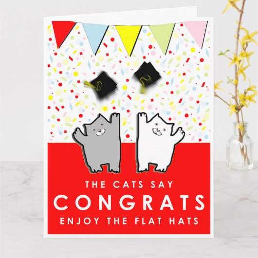 獣医による卒業 カード (黄色い花)