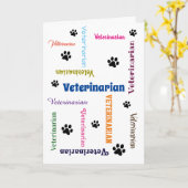 獣医による卒業 カード (黄色い花)