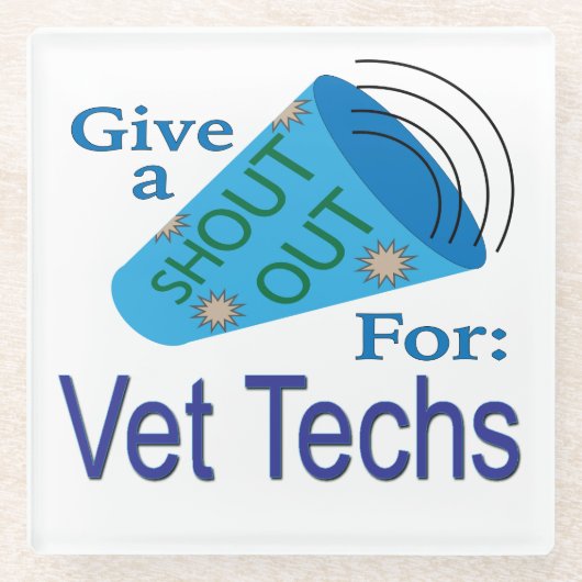 獣医に向かって大声で叫ぶ ガラスコースター (正面)