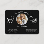 獣医のためのカスタマイズ可能な黒の名刺 名刺 (正面)