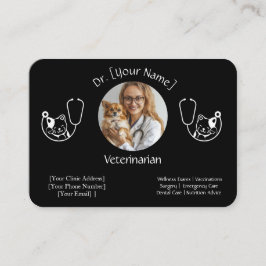 獣医のためのカスタマイズ可能な黒の名刺 名刺