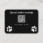 獣医のためのカスタマイズ可能な黒の名刺 名刺 (裏面)