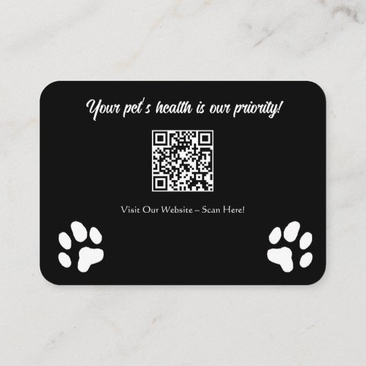 獣医のためのカスタマイズ可能な黒の名刺 名刺 (裏面)