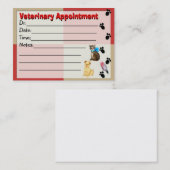 獣医のアポイントメントのメモカード 予約カード (正面/裏面)