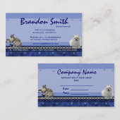 獣医のアポイントメントの名刺の~青いH 予約カード (正面/裏面)