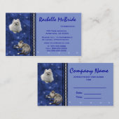 獣医のアポイントメントの名刺の~青いV 予約カード (正面/裏面)