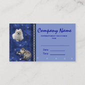 獣医のアポイントメントの名刺の~青いV 予約カード (裏面)