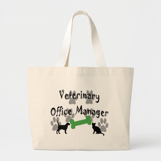 獣医のオフィスマネージャー ラージトートバッグ (正面)