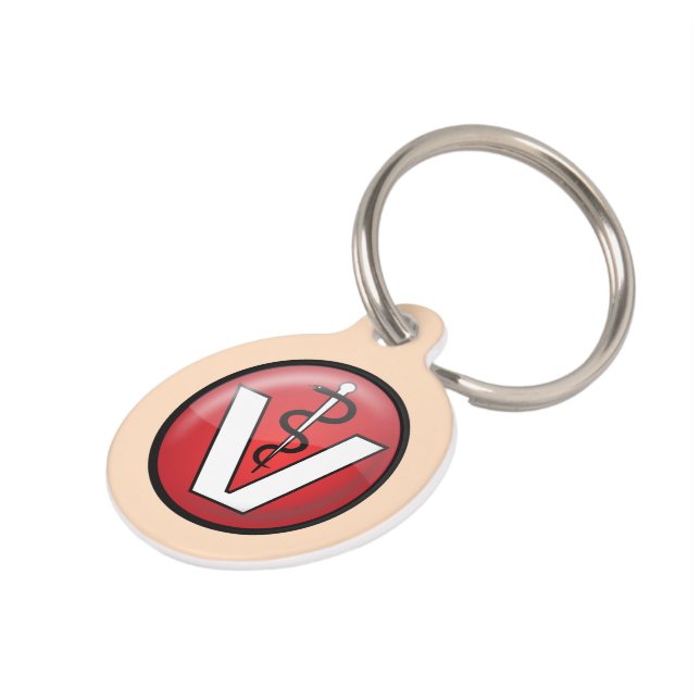 獣医のシンボル ペット　ネームタグ (側面)