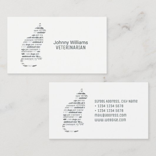 獣医のスタイルの絵表紙 名刺 (正面/裏面)