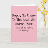 獣医のナースの誕生日 カード (黄色い花)