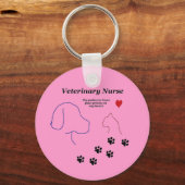 獣医のナース – 私のハートにポー印刷 キーホルダー (正面)
