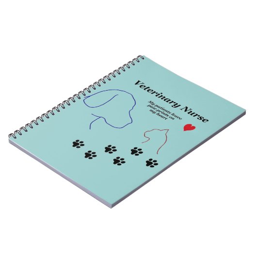 獣医のナース-私のハートの足のプリント ノートブック (左側)