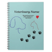獣医のナース-私のハートの足のプリント ノートブック (正面)