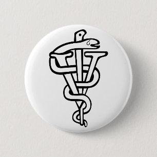 獣医のロゴ 缶バッジ