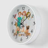 獣医の人々バックグランドクロック 壁時計 (傾斜)