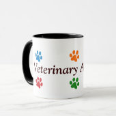 獣医の助手カラフルの足のプリント マグカップ (正面左)